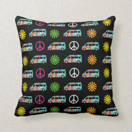 Hippie Bus Peace Sign 70er Kissen