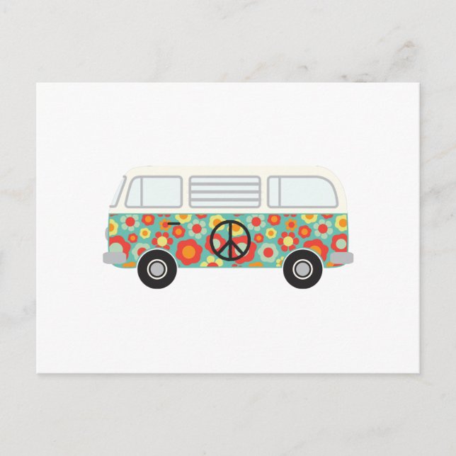 Hippie-Bus Postkarte (Vorderseite)