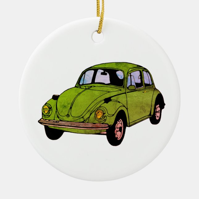 Hippie Car Zeichnend Circle Ornament (Vorne)