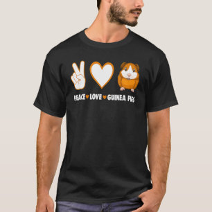 Hippie Cavy Guinea Pig Owner Peace Liebe Guinea Pi T-Shirt