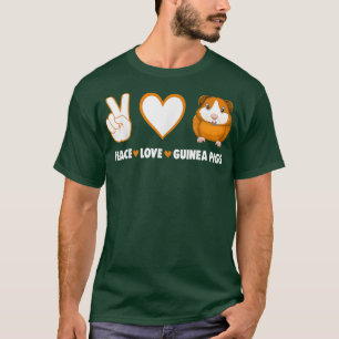 Hippie Cavy Lover Guinea Pig Owner Peace, Liebe, G T-Shirt