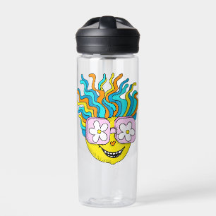 Hippie Character Funny Happy Colorful Retro Groovy Trinkflasche