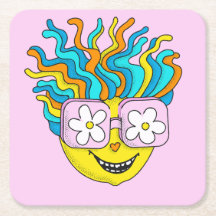 Hippie Character Funny Happy Pink Retro Groovy