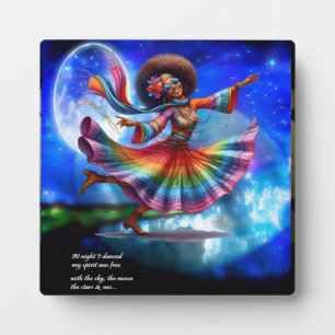 Hippie Chic Moon Plaque mit Easel Fotoplatte