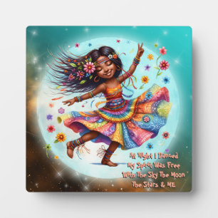 Hippie Chic Moon Plaque mit Easel Fotoplatte