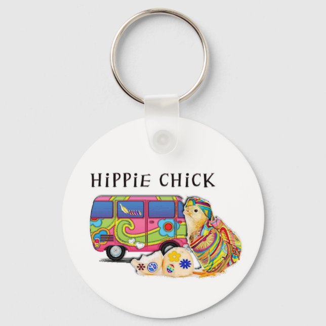 Hippie Chick Schlüsselanhänger (Vorderseite)