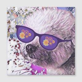 Hippie-'Chon der Bichon-Flexmagnet Magnetkarte