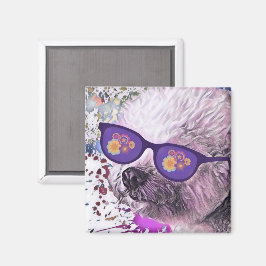 Hippie-'Chon, der Bichon-Magnet Magnet