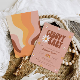 HIPPIE DAZE Groovy Baby Dusche Einladung