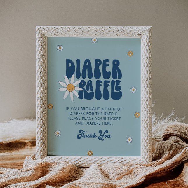 HIPPIE DAZE Groovy Boy Diaper Raffle Sign Poster (Von Creator hochgeladen)