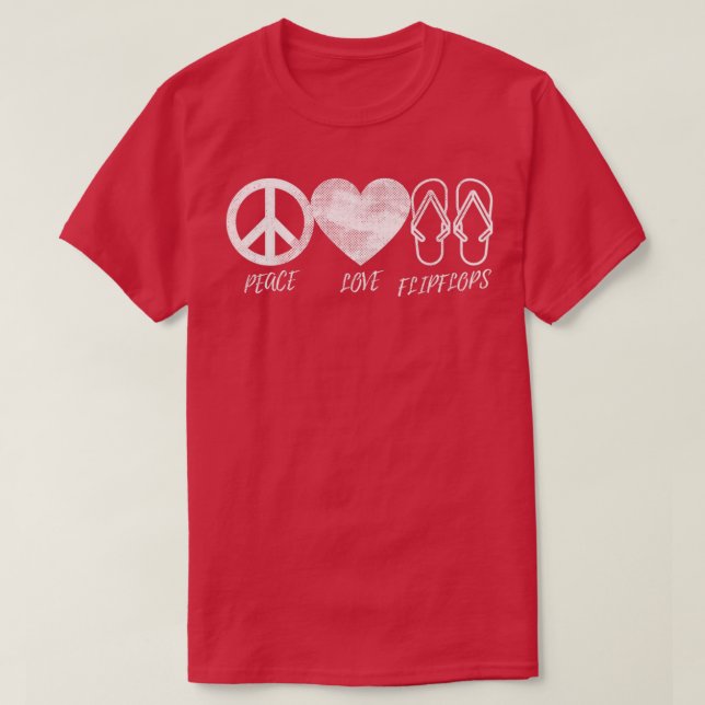 Hippie Design Peace Liebe Flip Flops Beach Vibes M T-Shirt (Design vorne)