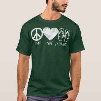 Hippie Design Peace Liebe Flip Flops Beach Vibes M T-Shirt
