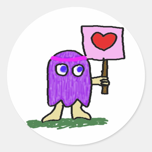 Hippie Dippy-Liebe Runder Aufkleber (Vorderseite)