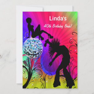 Hippie Disco Retro Party Einladung