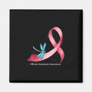Hippie Dragonfly Burgundy Ribbon Brain Aneurysm Aw Magnet