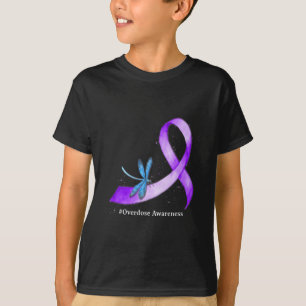 Hippie Dragonfly Lila Ribbon Überdosierung Bewusst T-Shirt