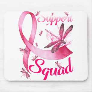 Hippie Dragonfly Pink Ribbon Brustkrebs Mousepad