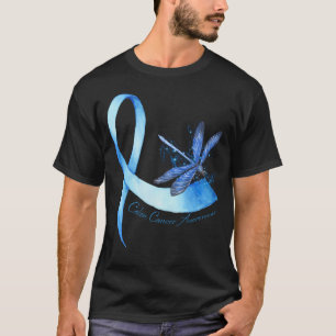 Hippie Dragonfly Ribbon Colon Krebs Bewusstsein T-Shirt
