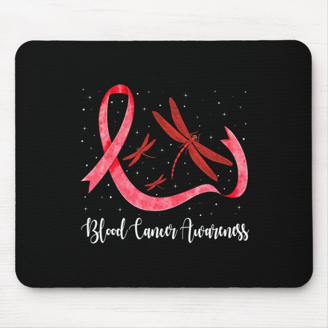 Hippie Draquelly Red Ribbon Blood Cancer Awareness Mousepad (Vorne)