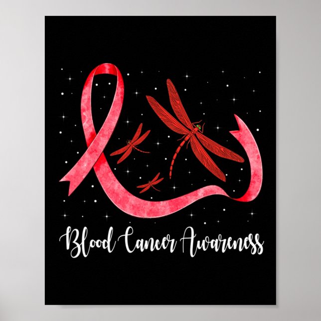 Hippie Draquelly Red Ribbon Blood Cancer Awareness Poster (Vorne)