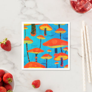 Hippie Dreamy Retro Vibe Verzaubernde Pilze Serviette