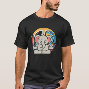 Hippie-Elefanten-Yoga-Friedenszeichen Meditation T-Shirt
