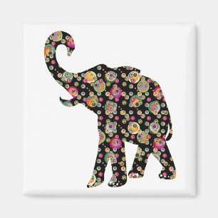 Hippie-Elephant Magnet