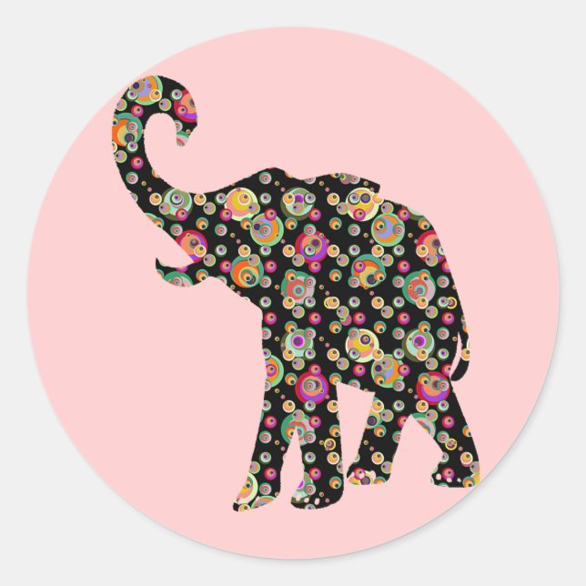 Hippie Elephant Sticker (Vorderseite)