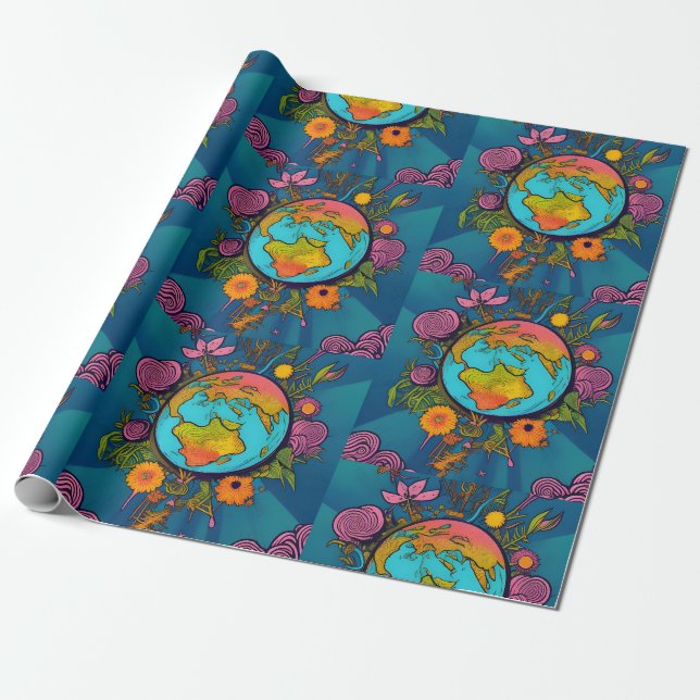 Hippie Erde Geschenkpapier (Ungerollt)