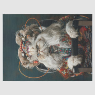 Hippie Extravagante Katze im Salon Seidenpapier