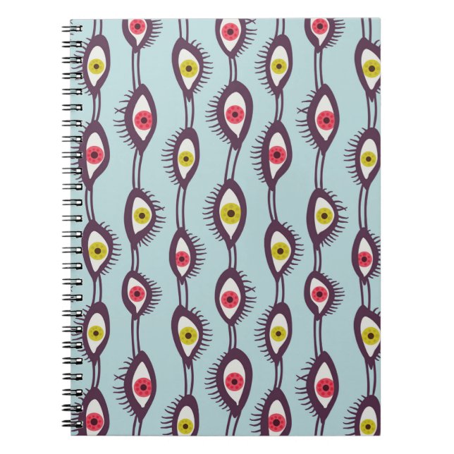 Hippie Eyes Pattern farbenfroh Psychedelic Notizblock (Vorderseite)