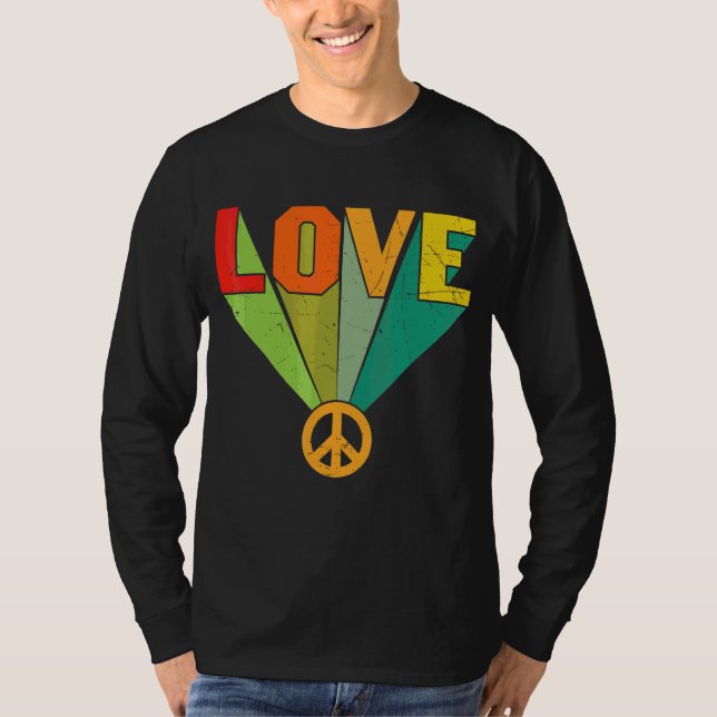 Hippie farbenfrohe Retro 1 T-Shirt (Vorderseite)