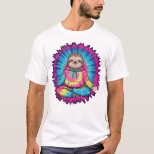 Hippie-Faultier-Friedenszeichen-Tie-Dye T-Shirt