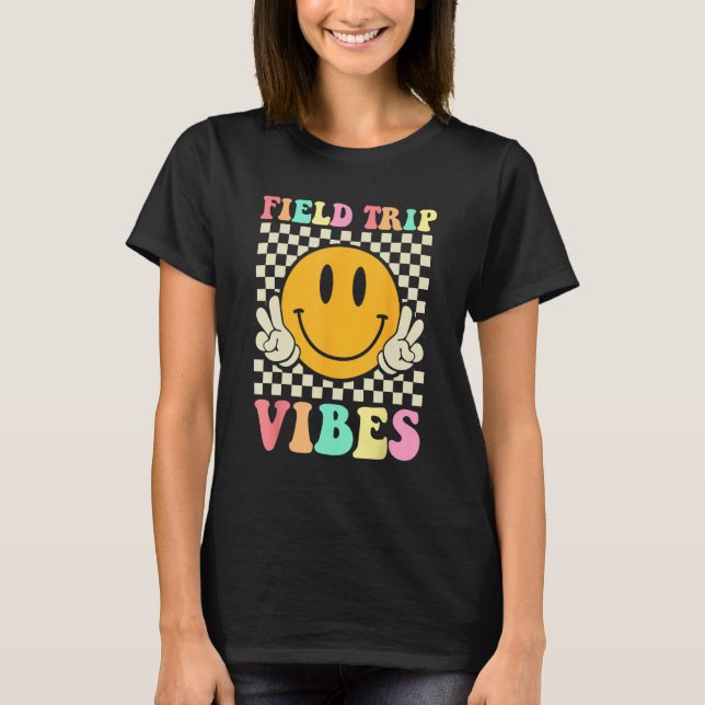 Hippie Field Trip Vibes For Teacher Kids Field Day T-Shirt (Vorderseite)