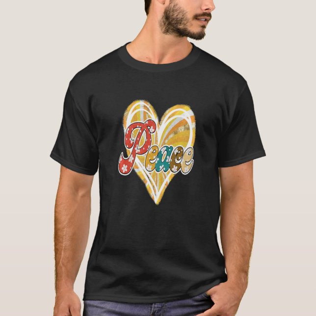 Hippie Flower Peace Love Happy Soul T-Shirt (Vorderseite)