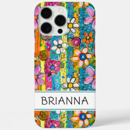 Hippie Flower Power Personalisiert iPhone 16 Pro Max Hülle
