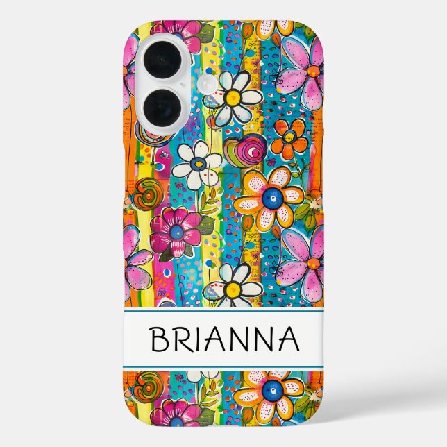 Hippie Flower Power Personalized Case-Mate iPhone Hülle (Rückseite)