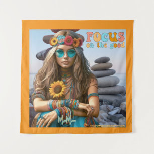 HIPPIE FOKUSSIERT AUF DAS GUTE POSTER WANDTEPPICH