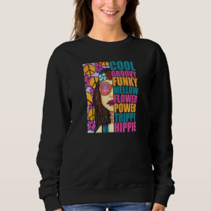 Hippie-Frau Groovy Chick Pop-Ästhetik 70er Retro  Sweatshirt