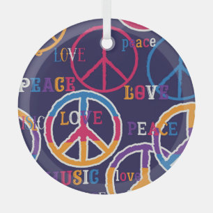 Hippie-Frieden: Lebendiges Symboldesign. Ornament Aus Glas