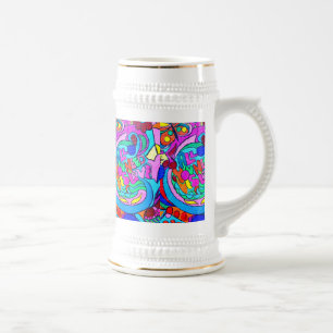 Hippie-Frieden-und-Liebe-Bierkrug Bierglas