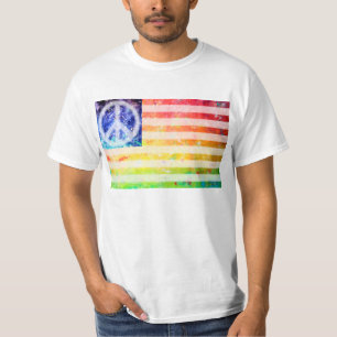 Hippie-Friedensfreak-Flagge T-Shirt
