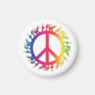 Hippie-Friedenssymbol Sechziger 60er Jahre Schild  Magnet
