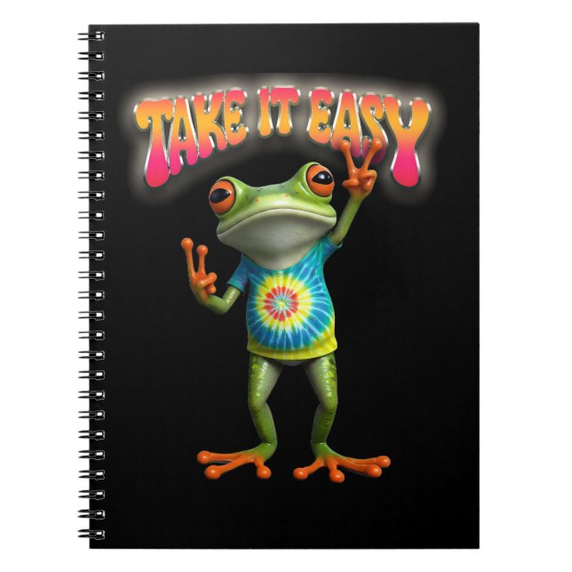 Hippie Frog Take it Easy Fun Colorful  Notizblock (Vorderseite)