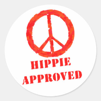 Hippie genehmigt runder aufkleber