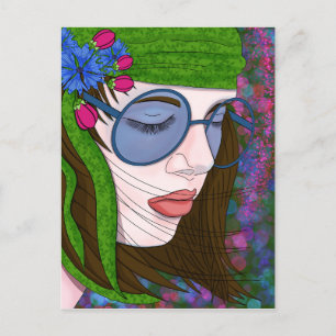 Hippie Girl Lifestyle Postkarte