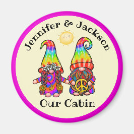 Hippie Gnome Couple Cruise Door Marker Magnet