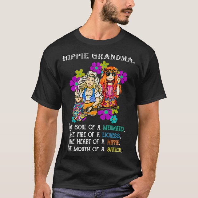 Hippie Grandma Mimi Nana Free Spirited Gypsie Hipp T-Shirt (Vorderseite)
