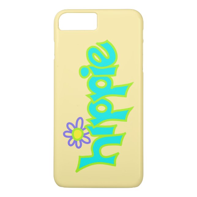 Hippie Graphic Turquoise Lime Green Word Art Case-Mate iPhone Hülle (Rückseite)