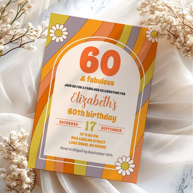 Hippie Groovy Erwachsene jeden Geburtstag Einladung (Von Creator hochgeladen)